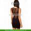 Women Sexy Elegant Black Sleeveless Lace Short Evening Dress