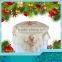 Christmas party table cloth with santon clause embroidery designs on red satin and bamboo fabric