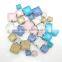 Chunky milky beads, octagon rectangle sew on stone with claw setting,