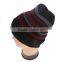 Strip print men casual knitted beanie Winter warm simple style knit hats