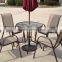 White Outdoor Garden Balcony Aluminum Sling Fabric Patio Furniture Table Chair Set
