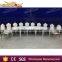 hotel luxury dining banquet table , golden metal frame white dining table