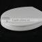 Height raised soft close toilet seat for the elderly