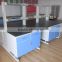 steel structure laboratory central bench with epoxy tops