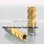 HSS broach cutter with weldon shank and TiN coaing