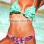 New Sexy bikinis woman swimwear Set floral Print Hollow Bandage Swimsuit Push up Padded Bra Swimwear