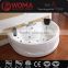 Sanitary ware china massage bathtub 2 persons acrylic bath tub with brass faucet sets