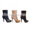 women cowgirl boots anti-slip snow boots
