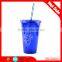 Fashion Customized Cup With Straw Plastic Straw Mug Starw Cup With OEM Design