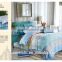 Lake Blue Color Tencel quilt cover set queen size 4 pcs bedding sheet
