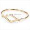 Kingman simple thin shiny crystal zircon 18k gold bangle saudi arabia jewelry