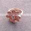 2016 Hot Sale Girls Korean Rose Gold Alloy Rhinestone Flower Shaped Rings/
