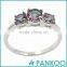 Wholesale Fashion Classic Series of Three Large Opal Sterling Silver Unisex Ring