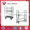 China factory direct selling Fodable warehouse cart powder coated logistics trolley with wheel