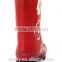 non-slip high quality ladies red rubber rain boot with flower pattern