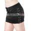 BLACK MINI SKIRT WITH RINGS ON SIDES FOR WOMENS STEAMPUNK GOTH