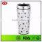 Customized 16 oz Double wall plastic travel mug with photo insert