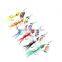 6Pcs 7cm 4g Hard Fishing Lures Spoon Noise Sequin Paillette Baits with Feather Treble Hook Set Tackle