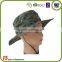OEM fashion folding camo cotton custom wide brim bucket hat with string