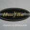 Fire logo rubber badge with top sewing space