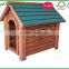 new finished wooden dog house with stand
