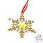 14K Yellow Gold Plated Metal Xmas Snowflake Ornament VICACCI with yellow crystal from Swarovski