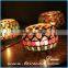 Handmade Colorful Red / Green Mosaic Ball Tealight Glass Candle Holder