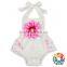 Wholesale Latest Style Beautiful Printing Ruffle Onesie Playsuit Floral White Bubble Rompers