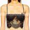 China factory OEM ODM 2015 new fashion customized Lace fabric Bra style top with adjustable straps