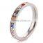 couple love titanium steel fringer rings women full crystal paving steel rings jewelry for her gifts