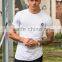 Hot Sale White 96% Cotton 4% Elastane Mens Short Sleeve Longline T-Shirt Black Long Drop Curved Hem T Shirt Fitted Gym T Shirt