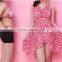 red blue latest modern three pieces printed bikini swimwear