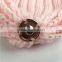Myfur Wholesale Baby Pink Top Quality Raccoon Fur Pompoms Hat And Cap