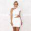 Runwaylover 064 2017 Women Fashion One Shoulder Crop Top And Mini Skirts