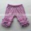 High quality kids short icing legging lovely children's cotton trousers baby girls ruffle capri pants wholesale