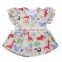 Wholesale cute design ruffle sleeve t-shirts for baby girls one-piece boutique dress outfits online cheap store for kids clothes