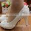 White flower bud silk waterproof platform heel water diamond wedding shoes wedding dress shoes for women's shoes WS016