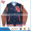 custom letterman Custom Ployester Varsity Bomber Baseball Team Softshell College for sleeves men jackets Men Leather Jacket