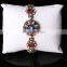 Sterning Antique Bracelet Ruby & Sapphire Bracelet Rhinestone Flower Bracelet