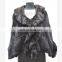 popular design knitted real mink fur poncho fur cape for ladies