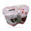 Coin packing tin Wedding heart shape tin with lock and key