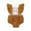 Kids Baby Girl Solid Summer Clothes Lace Romper Backless Button Jumpsuit Outfits Baby Clothing