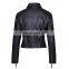 Women's Zip Up Motorcycle Short Moto Biker Outwear Fitted Slim Leather Jackets Coat