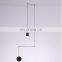 Wrought Iron Chandelier Multi-headed Spider Pendant Lamp Black Metal Tube Decorative Lighting