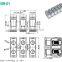 electrical wire connector Pitch 14.50mm 600V 65A Feed-Through Terminal Blocks