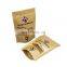 Factory wholesale snack food packaging doypack stand up pouch with clear window and zip lock kraft paper bag