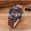 Hannah Martin 6014 Stylish quartz watches for men chrono calendar color dial fashion leather watches men wrist brand
