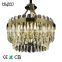 HUAYI Double champagne gold crystal modern chandelier led chandeliers