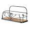 Custom Wall Mounted Bathroom Shelf Organizer Metal Wire Bamboo Base Adhesive Shower Caddy
