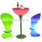 16 Colors Changing Glow Glow Illuminated Event Night Club Led Light Bar Stool Furniture High Cocktail Table Chair Set